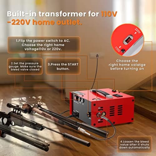 12V/2209V Mini Compressor ***Red Box*** 250Bar Fill Pressure