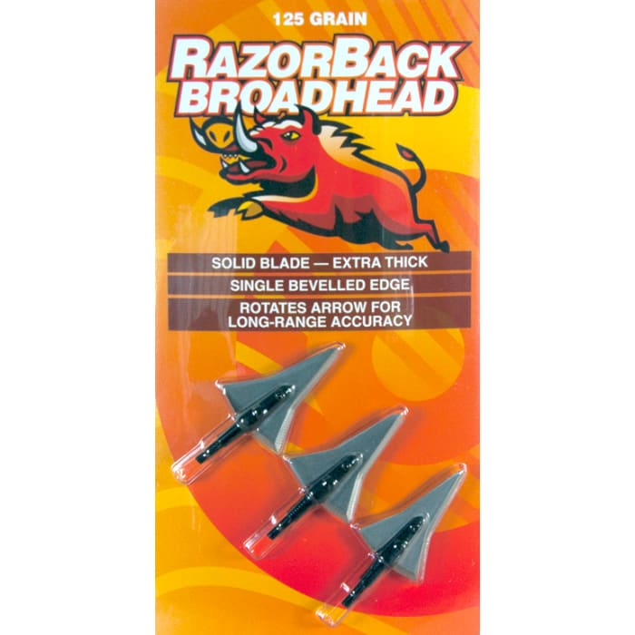 Arrow Broadhead - Razor Back Solid Blade Extra Thick (3 Per