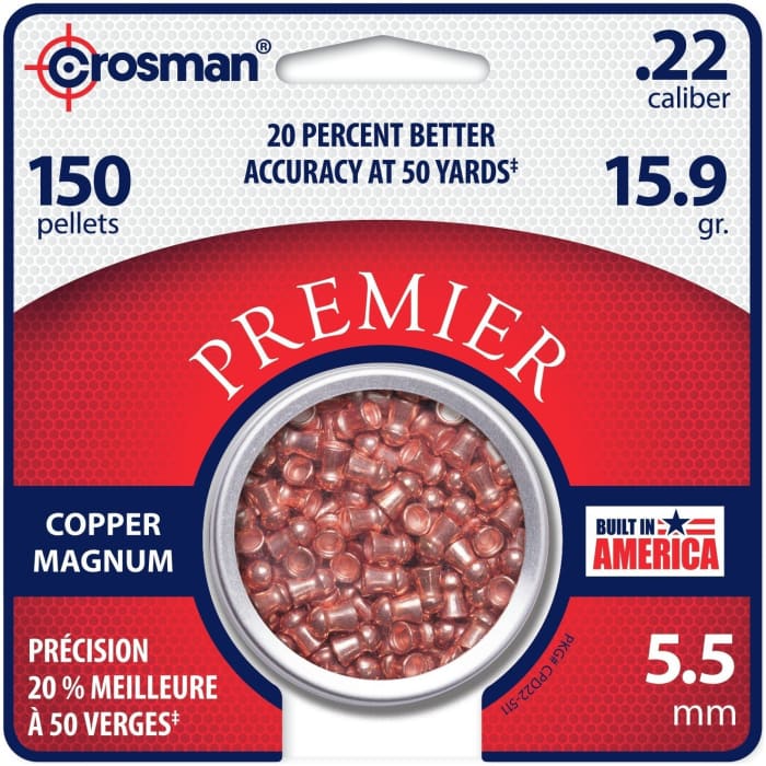 Crosman Copper dome 15.9grain 5.5mm/.22 per 150