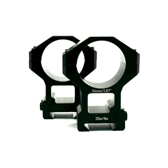 Discovery Heavy Duty 34mm Picatinny Scope Mount Set in Clear