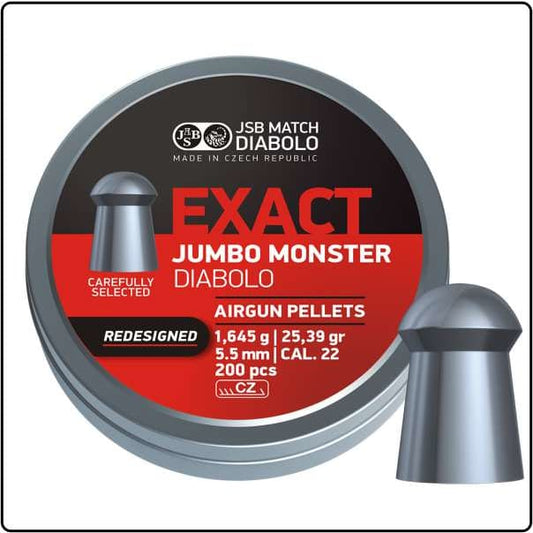 JSB Diabolo Jumbo Exact Redesign Monster 5.52mm.22 Cal 25.39