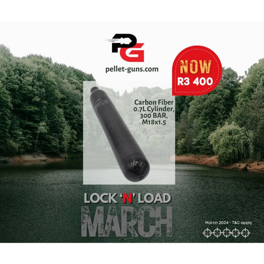 LOCK ‘N’ LOAD MARCH Carbon Fiber 0.7L Cylinder 300 BAR
