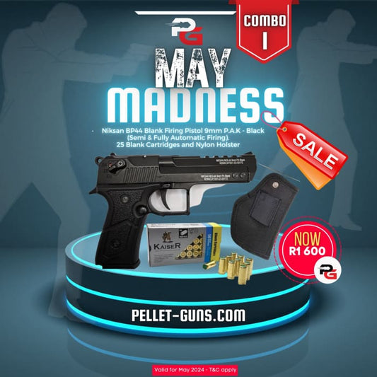 May Madness Combo 1: Niksan BP44 Blank Firing Pistol 9mm