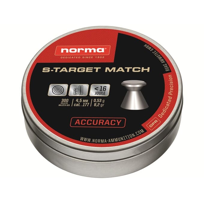 Norma S-Target Match Air Gun Pellets 177 Caliber 8.2 Grain