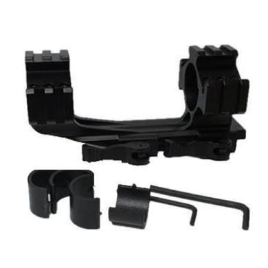 1-Piece 25mm High QD Picatinny Mount with Offset & Accessory Rails