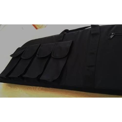 RIFLE BAG - BLACK WITH PADDING MULTIPLE SIDE POUCHES