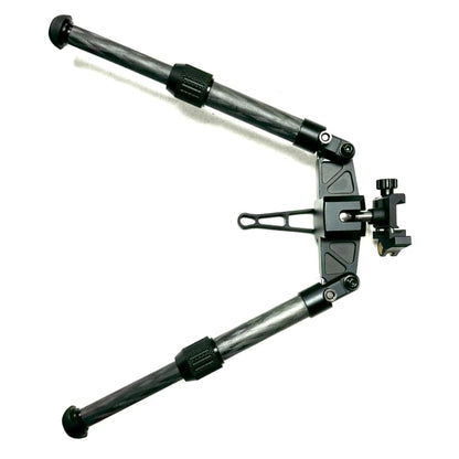 Wide-stance carbon fibre bipod with spike feet included -