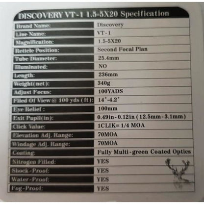DISCOVERY VT-1 1.5-5X20 HMD SFP MIL