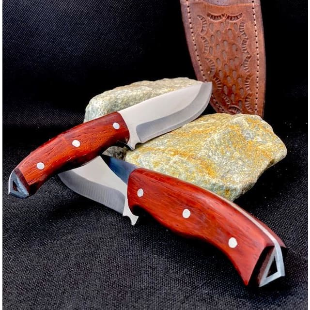Handmade Turkish knife set Father and Son with leather 