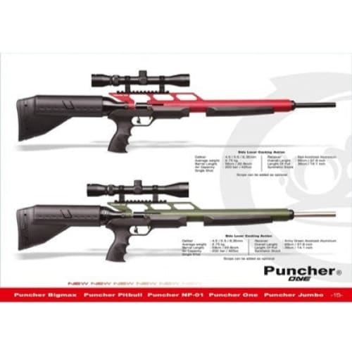 KRAL PUNCHER ONE PCP, RED, 635MM WITH BLACK CASE - Pellet-Guns.com