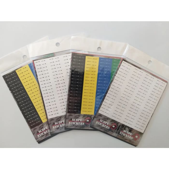 Scope Stickers - Airgun Turret Labels (200M/YRD) Sideways 